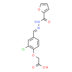 ChemSpider 2D Image | {2-Chloro-4-[(E)-(2-furoylhydrazono)methyl]phenoxy}acetic acid | C14H11ClN2O5