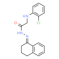 ChemSpider 2D Image | 2-[(2-Chlorophenyl)amino]-N'-[(1E)-3,4-dihydro-1(2H)-naphthalenylidene]acetohydrazide | C18H18ClN3O