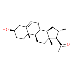 ChemSpider 2D Image | (3alpha,8alpha,9beta,10alpha,13alpha,14beta,16beta,17alpha)-3-Hydroxy-16-methylpregn-5-en-20-one | C22H34O2