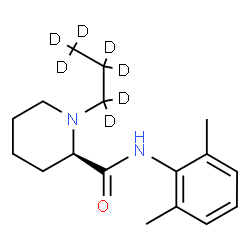 ChemSpider 2D Image | (2R)-N-(2,6-Dimethylphenyl)-1-(~2~H_7_)propyl-2-piperidinecarboxamide | C17H19D7N2O