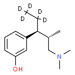 ChemSpider 2D Image | 3-[(2S,3S)-1-(Dimethylamino)-2-methyl(4,4,5,5,5-~2~H_5_)-3-pentanyl]phenol | C14H18D5NO
