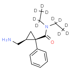 ChemSpider 2D Image | (1R,2S)-2-(Aminomethyl)-N,N-bis[(~2~H_5_)ethyl]-1-phenylcyclopropanecarboxamide | C15H12D10N2O