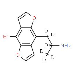 ChemSpider 2D Image | (2R)-1-(8-Bromofuro[2,3-f][1]benzofuran-4-yl)-2-(~2~H_6_)propanamine | C13H6D6BrNO2