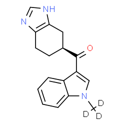 ChemSpider 2D Image | [1-(~2~H_3_)Methyl-1H-indol-3-yl][(6S)-4,5,6,7-tetrahydro-1H-benzimidazol-6-yl]methanone | C17H14D3N3O