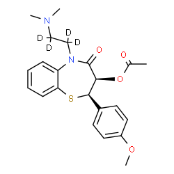 ChemSpider 2D Image | (2R,3R)-5-[2-(Dimethylamino)(~2~H_4_)ethyl]-2-(4-methoxyphenyl)-4-oxo-2,3,4,5-tetrahydro-1,5-benzothiazepin-3-yl acetate | C22H22D4N2O4S