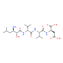 ChemSpider 2D Image | N-[(2R,3R)-3-Amino-2-hydroxy-5-methylhexanoyl]-D-valyl-L-valyl-D-aspartic acid | C21H38N4O8