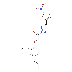 ChemSpider 2D Image | 2-(4-Allyl-2-methoxyphenoxy)-N'-[(E)-(5-nitro-2-furyl)methylene]acetohydrazide | C17H17N3O6