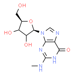 ChemSpider 2D Image | 2-(Methylamino)-9-(beta-D-glycero-pentofuranosyl)-1,9-dihydro-6H-purin-6-one | C11H15N5O5
