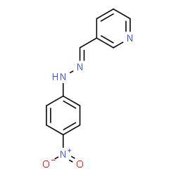 ChemSpider 2D Image | 3-{(E)-[(4-Nitrophenyl)hydrazono]methyl}pyridine | C12H10N4O2