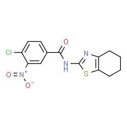 ChemSpider 2D Image | 4-Chloro-3-nitro-N-(4,5,6,7-tetrahydro-1,3-benzothiazol-2-yl)benzamide | C14H12ClN3O3S