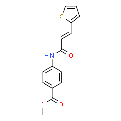 ChemSpider 2D Image | Methyl 4-{[(2E)-3-(2-thienyl)-2-propenoyl]amino}benzoate | C15H13NO3S