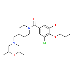 ChemSpider 2D Image | (3-Chloro-5-methoxy-4-propoxyphenyl){4-[(2,6-dimethyl-4-morpholinyl)methyl]-1-piperidinyl}methanone | C23H35ClN2O4