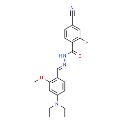 ChemSpider 2D Image | 4-Cyano-N'-{(E)-[4-(diethylamino)-2-methoxyphenyl]methylene}-2-fluorobenzohydrazide | C20H21FN4O2