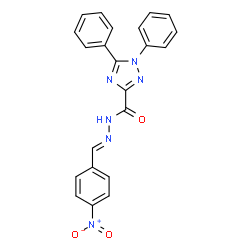 ChemSpider 2D Image | N'-[(E)-(4-Nitrophenyl)methylene]-1,5-diphenyl-1H-1,2,4-triazole-3-carbohydrazide | C22H16N6O3