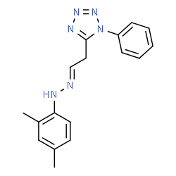 ChemSpider 2D Image | 5-{(2E)-2-[(2,4-Dimethylphenyl)hydrazono]ethyl}-1-phenyl-1H-tetrazole | C17H18N6