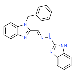 ChemSpider 2D Image | 2-[(E)-(1H-Benzimidazol-2-ylhydrazono)methyl]-1-benzyl-1H-benzimidazole | C22H18N6
