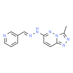 ChemSpider 2D Image | 3-Methyl-6-[(2E)-2-(3-pyridinylmethylene)hydrazino][1,2,4]triazolo[4,3-b]pyridazine | C12H11N7