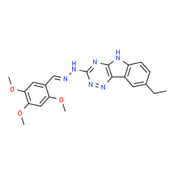 ChemSpider 2D Image | 8-Ethyl-3-[(2E)-2-(2,4,5-trimethoxybenzylidene)hydrazino]-5H-[1,2,4]triazino[5,6-b]indole | C21H22N6O3
