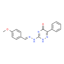 ChemSpider 2D Image | 3-[(2E)-2-(4-Methoxybenzylidene)hydrazino]-6-phenyl-1,2,4-triazin-5(2H)-one | C17H15N5O2