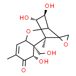 ChemSpider 2D Image | (3beta,4alpha,7alpha,11xi,12xi)-3,4,7,15-Tetrahydroxy-12,13-epoxytrichothec-9-en-8-one | C15H20O7