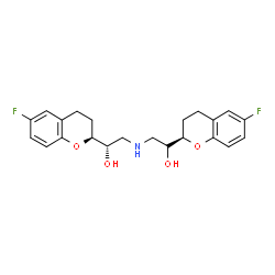 ChemSpider 2D Image | 1-[(2R)-6-Fluoro-3,4-dihydro-2H-chromen-2-yl]-2-({(2S)-2-[(2S)-6-fluoro-3,4-dihydro-2H-chromen-2-yl]-2-hydroxyethyl}amino)ethanol | C22H25F2NO4
