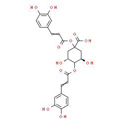 ChemSpider 2D Image | (3R,5R)-1,4-Bis{[3-(3,4-dihydroxyphenyl)acryloyl]oxy}-3,5-dihydroxycyclohexanecarboxylic acid | C25H24O12