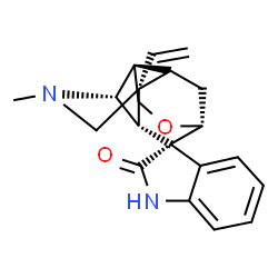 ChemSpider 2D Image | (2'S,3S,5'S,6'R,8'R,11'R)-4'-Methyl-2'-vinylspiro[indole-3,7'-[9]oxa[4]azatetracyclo[6.3.1.0~2,6~.0~5,11~]dodecan]-2(1H)-one | C20H22N2O2
