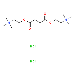 ChemSpider 2D Image | Ethanaminium, 2,2'-[(1,4-dioxo-1,4-butanediyl)bis(oxy)]bis[N,N,N-trimethyl-, hydrochloride (1:2) | C14H32Cl2N2O4