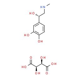 ChemSpider 2D Image | (2R,3R)-2,3-Dihydroxysuccinic acid - 4-[(1S)-1-hydroxy-2-(methylamino)ethyl]-1,2-benzenediol (1:1) | C13H19NO9