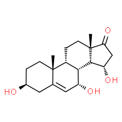 ChemSpider 2D Image | (3beta,7alpha,9beta,14beta,15alpha)-3,7,15-Trihydroxyandrost-5-en-17-one | C19H28O4