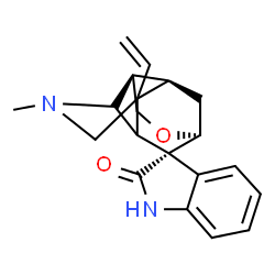 ChemSpider 2D Image | (1'R,3S,8'S,11'R)-4'-Methyl-2'-vinylspiro[indole-3,7'-[9]oxa[4]azatetracyclo[6.3.1.0~2,6~.0~5,11~]dodecan]-2(1H)-one | C20H22N2O2