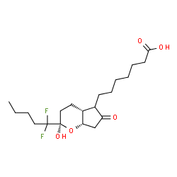 ChemSpider 2D Image | (8xi,11beta,15R)-16,16-Difluoro-15-hydroxy-9-oxo-11,15-epoxyprostan-1-oic acid | C20H32F2O5