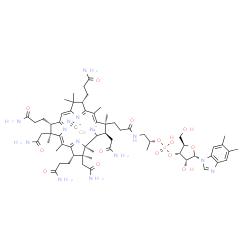 ChemSpider 2D Image | cobaltous;[(2R,3S,4R,5S)-5-(5,6-dimethylbenzimidazol-1-yl)-4-hydroxy-2-(hydroxymethyl)tetrahydrofuran-3-yl] [(1R)-1-methyl-2-[3-[(2R,3S,4Z,7S,9Z,12S,13S,14Z,17S,18S,19R)-2,13,18-tris(2-amino-2-oxo-ethyl)-7,12,17-tris(3-amino-3-oxo-propyl)-3,5,8,8,13,15,18,19-octamethyl-2,7,12,17-tetrahydro-1H-corrin-21-id-3-yl]propanoylamino]ethyl] hydrogen phosphate;cyanide | C63H89CoN14O14P