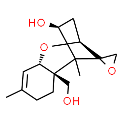 ChemSpider 2D Image | (2alpha,4beta,6beta,11beta,12xi)-12,13-Epoxytrichothec-9-ene-4,15-diol | C15H22O4
