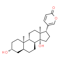 ChemSpider 2D Image | (3alpha,5alpha,8alpha,9beta,10alpha,13alpha,14alpha,17alpha)-3,14-Dihydroxybufa-20,22-dienolide | C24H34O4