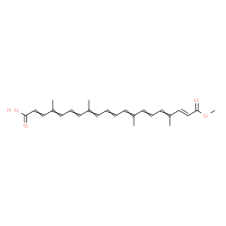 ChemSpider 2D Image | (18E)-20-Methoxy-4,8,13,17-tetramethyl-20-oxo-2,4,6,8,10,12,14,16,18-icosanonaenoic acid | C25H30O4