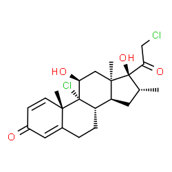 ChemSpider 2D Image | (11beta,13alpha,16alpha,17alpha)-9,21-Dichloro-11,17-dihydroxy-16-methylpregna-1,4-diene-3,20-dione | C22H28Cl2O4