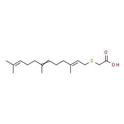 ChemSpider 2D Image | {[(2E)-3,7,11-Trimethyl-2,6,10-dodecatrien-1-yl]sulfanyl}acetic acid | C17H28O2S