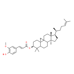 ChemSpider 2D Image | (3beta,5xi,8xi,9xi,10alpha,20S)-9,19-Cyclolanost-24-en-3-yl (2E)-3-(4-hydroxy-3-methoxyphenyl)acrylate | C40H58O4