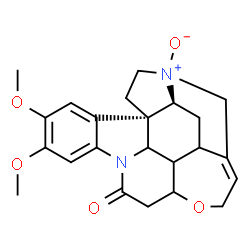 ChemSpider 2D Image | (1S,18S)-4,5-Dimethoxy-12-oxa-8,17-diazaheptacyclo[15.5.2.0~1,18~.0~2,7~.0~8,22~.0~11,21~.0~15,20~]tetracosa-2,4,6,14-tetraen-9-one 17-oxide | C23H26N2O5