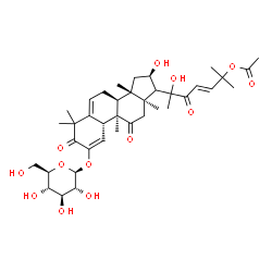 ChemSpider 2D Image | (4R,9beta,16alpha,17xi,20xi,23E)-2-(beta-D-Glucopyranosyloxy)-16,20-dihydroxy-9,10,14-trimethyl-1,11,22-trioxo-4,9-cyclo-9,10-secocholesta-2,5,23-trien-25-yl acetate | C38H54O13