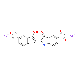 ChemSpider 2D Image | Disodium 3-hydroxy-3'-oxo-1H,3'H-2,2'-biindole-5,5'-disulfonate | C16H8N2Na2O8S2