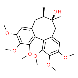 ChemSpider 2D Image | (6S,7R)-1,2,3,10,11,12-Hexamethoxy-6,7-dimethyl-5,6,7,8-tetrahydrodibenzo[a,c][8]annulen-6-ol | C24H32O7