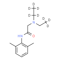 ChemSpider 2D Image | N-(2,6-Dimethylphenyl)-N~2~-(2,2,2-~2~H_3_)ethyl-N~2~-(~2~H_5_)ethylglycinamide | C14H14D8N2O