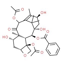 ChemSpider 2D Image | (2alpha,5beta,7beta,13alpha)-4,10-Diacetoxy-1,7,13-trihydroxy-9-oxo-5,20-epoxytax-11-en-2-yl benzoate | C31H38O11