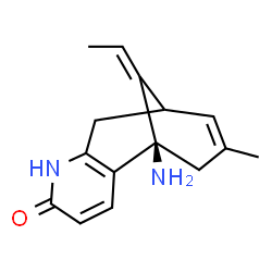 ChemSpider 2D Image | (1R,13Z)-1-Amino-13-ethylidene-11-methyl-6-azatricyclo[7.3.1.0~2,7~]trideca-2(7),3,10-trien-5-one | C15H18N2O