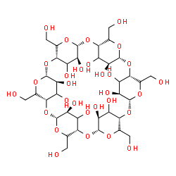 ChemSpider 2D Image | (1S,3R,6S,8R,11S,13R,16S,18R,21S,23R,26S,28R,32S,34S,36S,38S,40S,42S)-5,10,15,20,25,30-Hexakis(hydroxymethyl)-2,4,7,9,12,14,17,19,22,24,27,29-dodecaoxaheptacyclo[26.2.2.2~3,6~.2~8,11~.2~13,16~.2~18,21
~.2~23,26~]dotetracontane-31,32,33,34,35,36,37,38,39,40,41,42-dodecol (non-preferred name) | C36H60O30