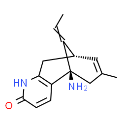 ChemSpider 2D Image | (1R,9S)-1-Amino-13-ethylidene-11-methyl-6-azatricyclo[7.3.1.0~2,7~]trideca-2(7),3,10-trien-5-one | C15H18N2O