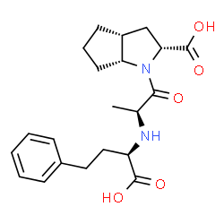 ChemSpider 2D Image | (2R,3aR,6aR)-1-[(2S)-2-{[(1R)-1-Carboxy-3-phenylpropyl]amino}propanoyl]octahydrocyclopenta[b]pyrrole-2-carboxylic acid (non-preferred name) | C21H28N2O5