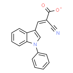ChemSpider 2D Image | (2E)-2-Cyano-3-(1-phenyl-1H-indol-3-yl)acrylate | C18H11N2O2